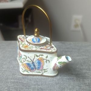 Vintage Empress Arts mini tea pot multicolor butterfly 2000